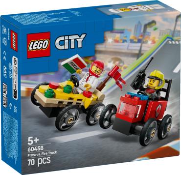 LEGO City 60458 Racerbilpakke – pizzabil mod brandbil