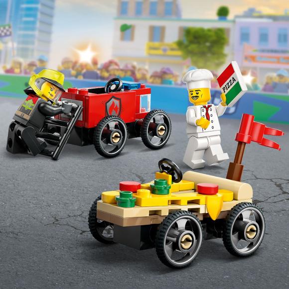 LEGO City 60458 Racerbilpakke – pizzabil mod brandbil