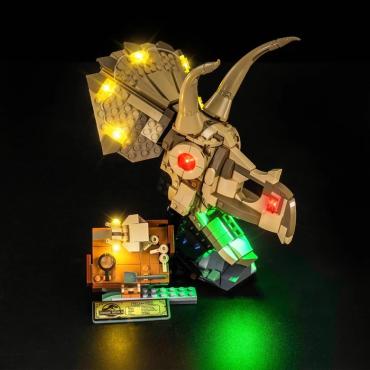 BrickBling lyssæt til: Jurassic World 76969 Dinosaurfossiler: Triceratops-kranium