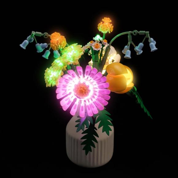 BrickBling lyssæt til: Botanicals 10347 Lille sommerlig buket