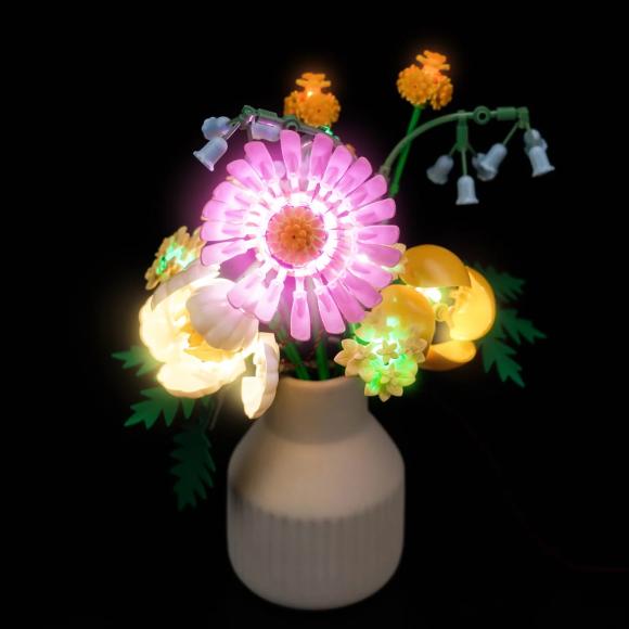 BrickBling lyssæt til: Botanicals 10347 Lille sommerlig buket