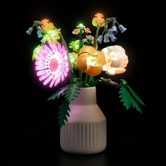 BrickBling lyssæt til: Botanicals 10347 Lille sommerlig buket