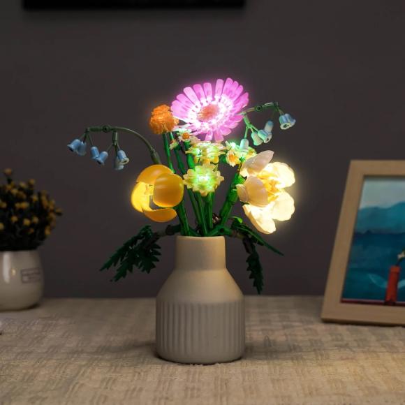 BrickBling lyssæt til: Botanicals 10347 Lille sommerlig buket