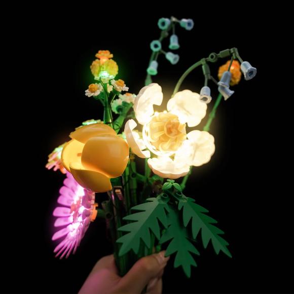 BrickBling lyssæt til: Botanicals 10347 Lille sommerlig buket