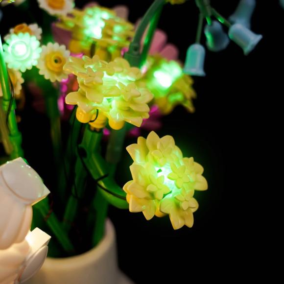 BrickBling lyssæt til: Botanicals 10347 Lille sommerlig buket