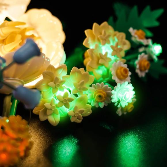 BrickBling lyssæt til: Botanicals 10347 Lille sommerlig buket