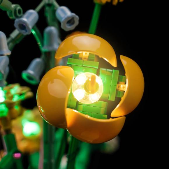 BrickBling lyssæt til: Botanicals 10347 Lille sommerlig buket