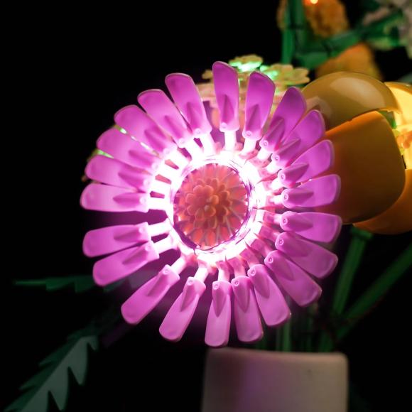 BrickBling lyssæt til: Botanicals 10347 Lille sommerlig buket