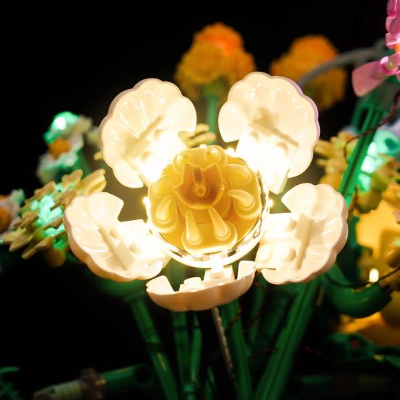 BrickBling lyssæt til: Botanicals 10347 Lille sommerlig buket