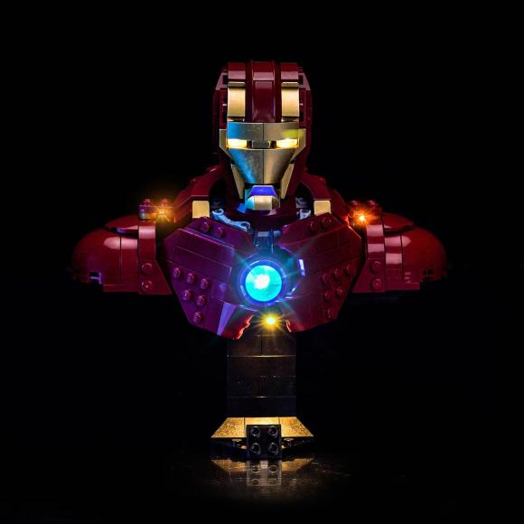 BrickBling lyssæt til: Marvel 76327 Iron Man MK4-buste