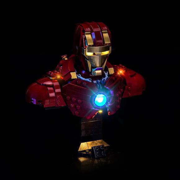 BrickBling lyssæt til: Marvel 76327 Iron Man MK4-buste