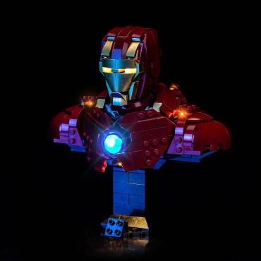 BrickBling lyssæt til: Marvel 76327 Iron Man MK4-buste