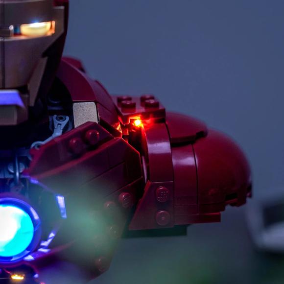BrickBling lyssæt til: Marvel 76327 Iron Man MK4-buste