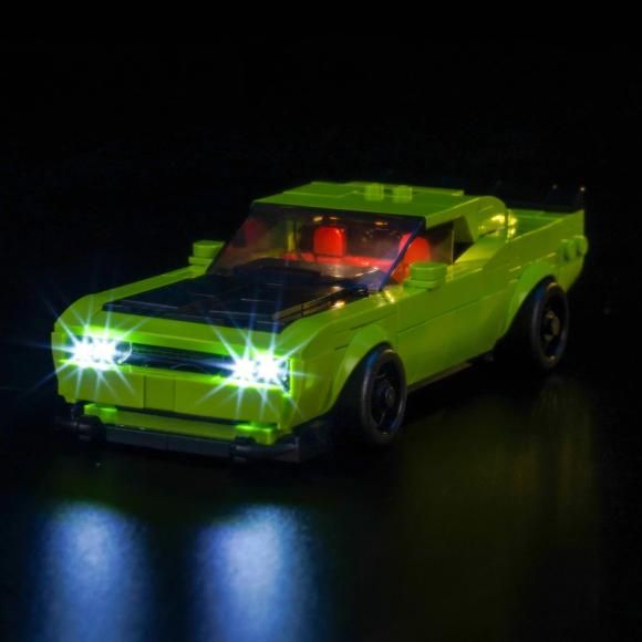BrickBling lyssæt til: Speed Champions 77237 Dodge Challenger SRT Hellcat-sportsvogn