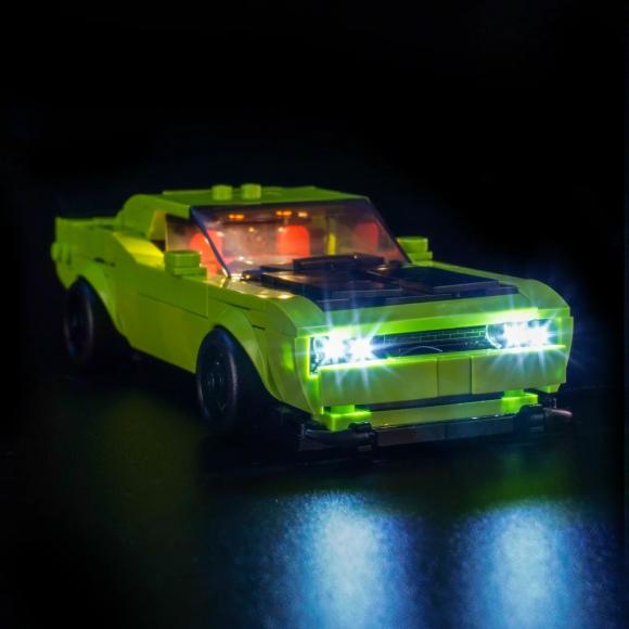 BrickBling lyssæt til: Speed Champions 77237 Dodge Challenger SRT Hellcat-sportsvogn