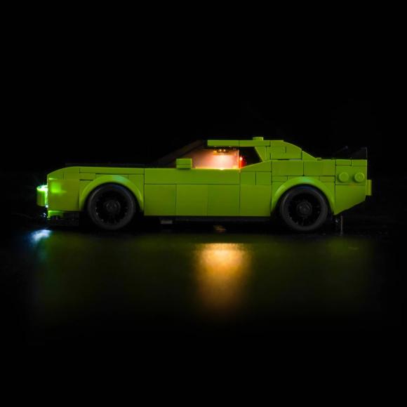 BrickBling lyssæt til: Speed Champions 77237 Dodge Challenger SRT Hellcat-sportsvogn