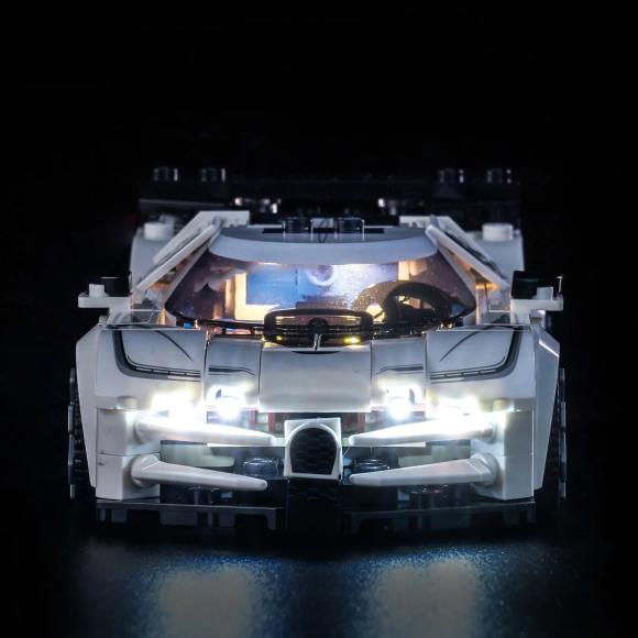 Oplyst LEGO Speed Champions 77240 Bugatti Centodieci set direkte forfra