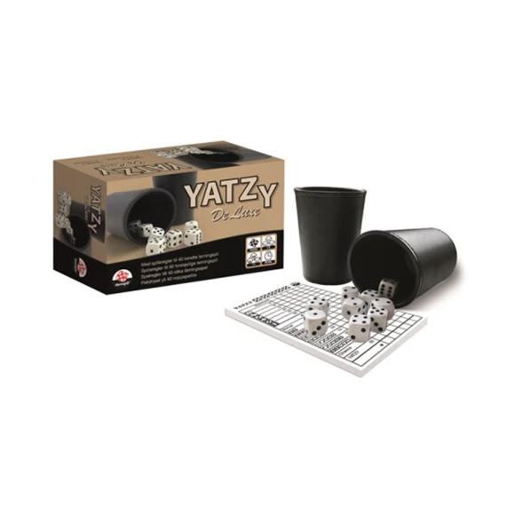 Udpakket Yatzy Deluxe spillesæt set forfra 