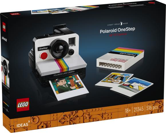 LEGO Ideas 21345 Polaroid OneStep SX-70-kamera æske set forfra