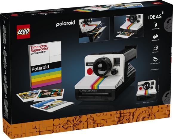 LEGO Ideas 21345 Polaroid OneStep SX-70-kamera æske set bagfra