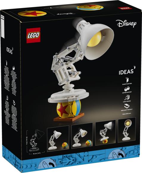 LEGO Ideas 21357 Disney Pixar Luxo Jr. æske set bagfra