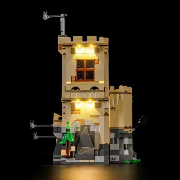 Oplyst Harry Potter 76447 Hogwarts™-slottet: Flyvelektioner med BrickBling set direkte fra venstre side