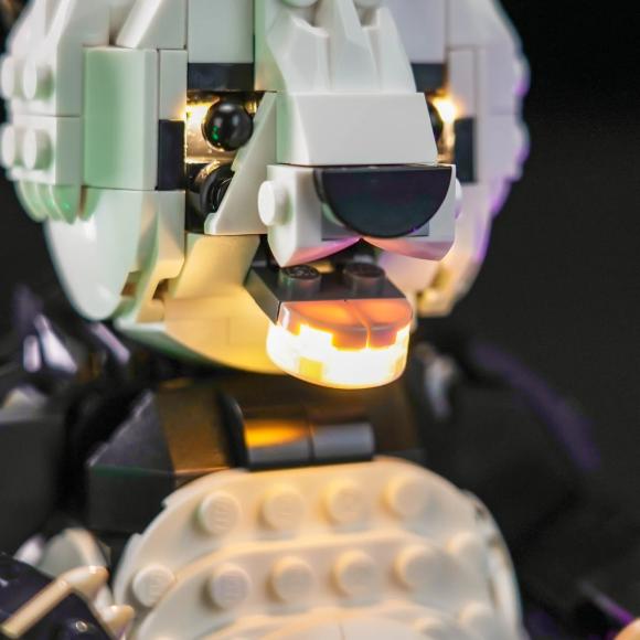 Oplyst LEGO Creator 31165 vilde dyr pandafamilie med BrickBling zoomet ind på store panda