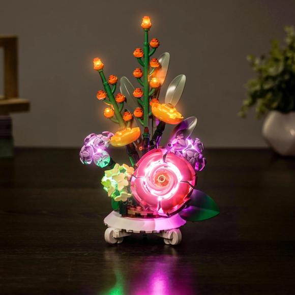 BrickBling lyssæt til: Botanicals 40762 Blandet blomsterkrukke