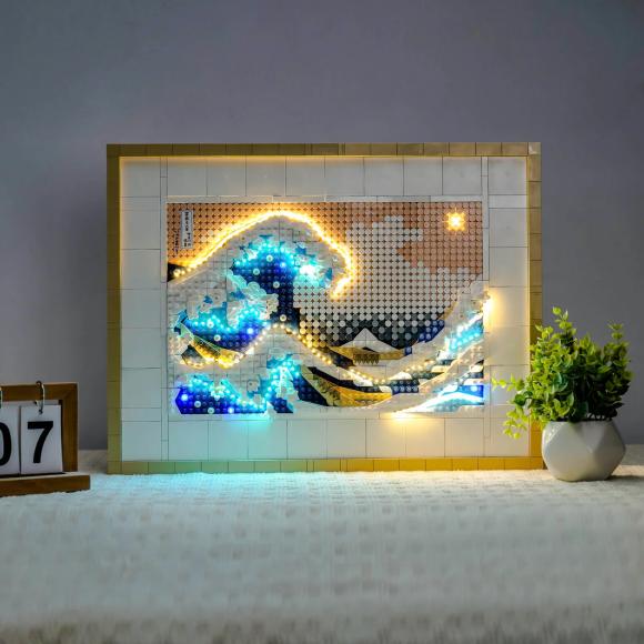 BrickBling lyssæt til: Art 31208 Hokusai – Den store bølge