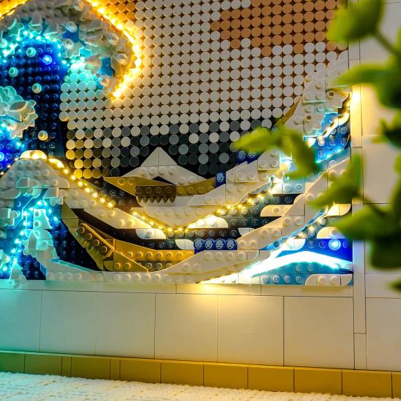 BrickBling lyssæt til: Art 31208 Hokusai – Den store bølge