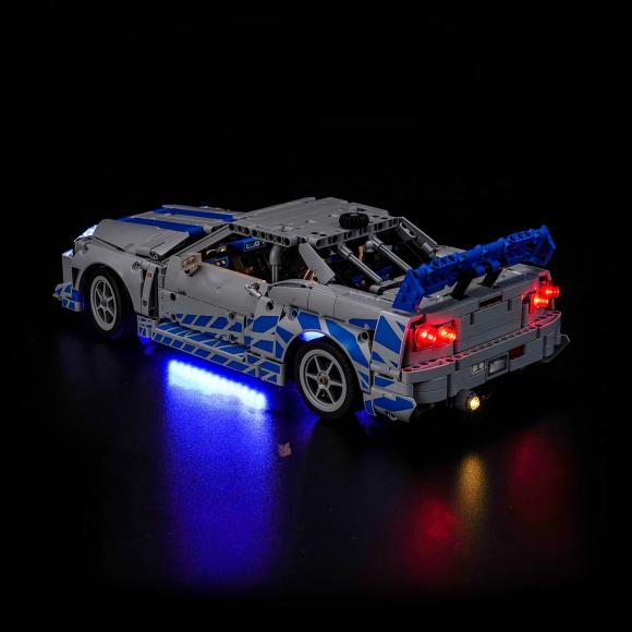 BrickBling lyssæt til: Technic 42210 Nissan Skyline GT-R (R34)-bil (Remote Control) (GC1062)