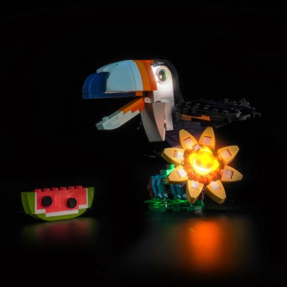 BrickBling lyssæt til: Creator 31173 Vilde dyr: Tropisk tukan