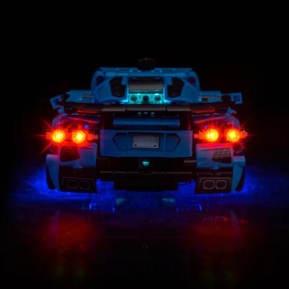BrickBling lyssæt til: Technic 42217 Blå Chevrolet Corvette Stingray