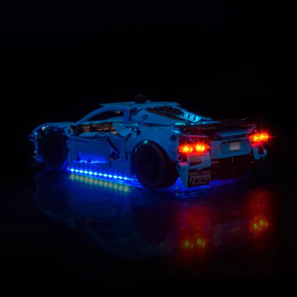BrickBling lyssæt til: Technic 42217 Blå Chevrolet Corvette Stingray