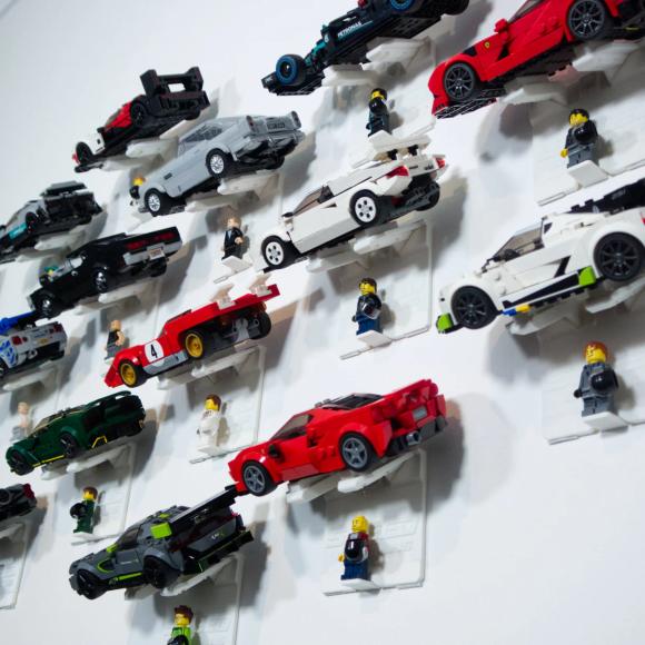 Universalt vægophæng til LEGO Speed Champions (vandret) sort