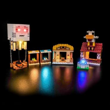 BrickBling lyssæt til: Minecraft 21273 Ghast-ballonens angreb på landsbyen