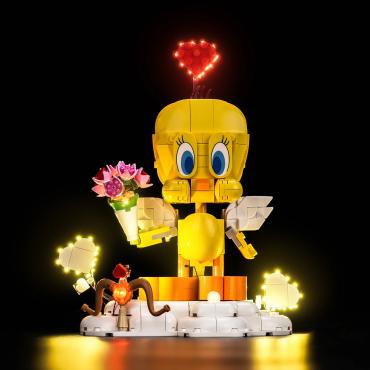 Oplyst LEGO 40824 Kærligheds-piphans med BrickBling set direkte forfra