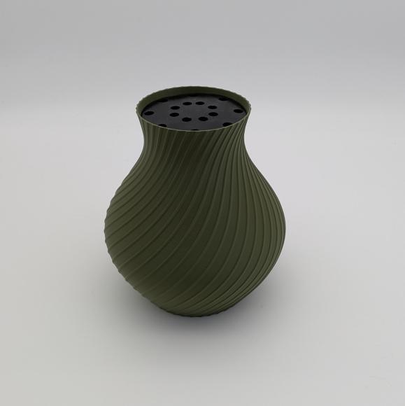 Blomstervase til lego blomster (matt mørkegrøn)