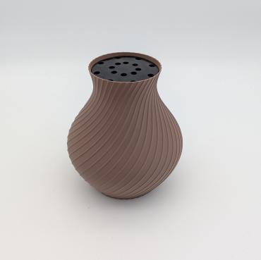 Blomstervase til lego blomster (mørkebrun)