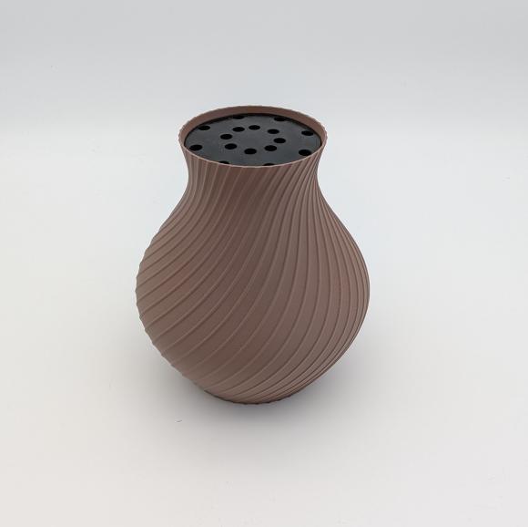 Blomstervase til lego blomster (mørkebrun)