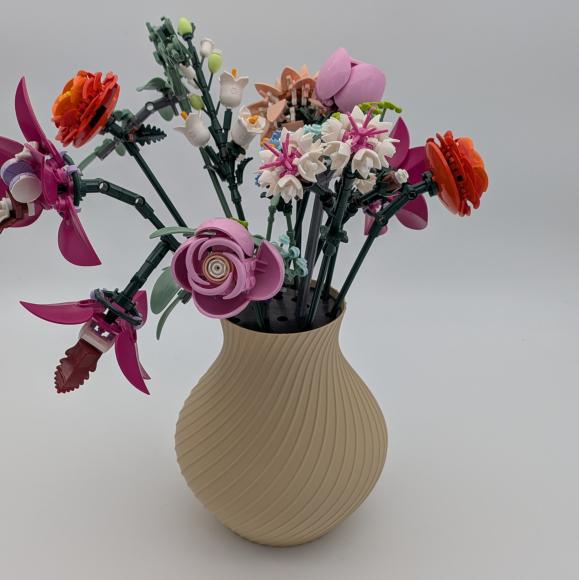 Blomstervase til lego blomster (beige)