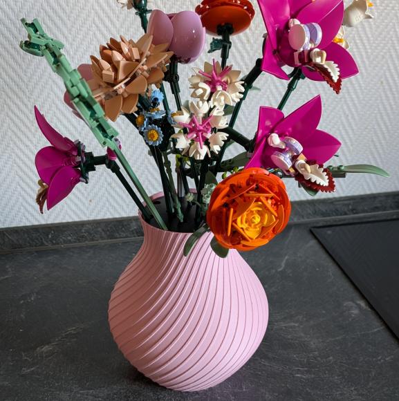 Blomstervase til lego blomster (lyserød)