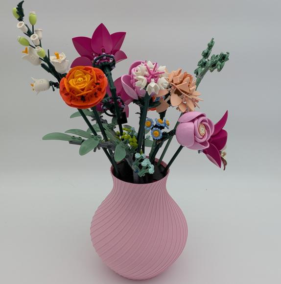 Blomstervase til lego blomster (lyserød)