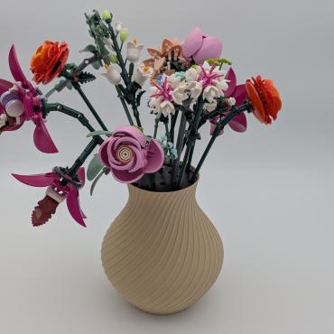 Blomstervase til lego blomster (beige)